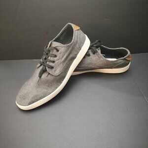 Steve Madden Men's Size 11.5 Dark Grey Lace Closure Fenta Deck Shoes